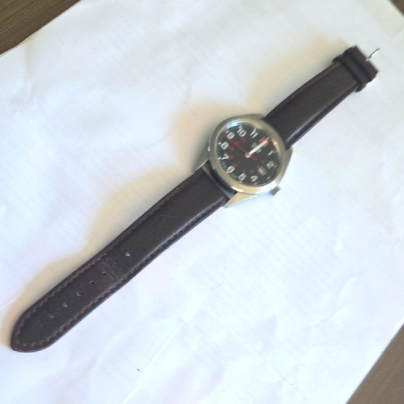 Dwiss Army Black Dial Watch with Brown Leather Strap - Picture 1 of 9